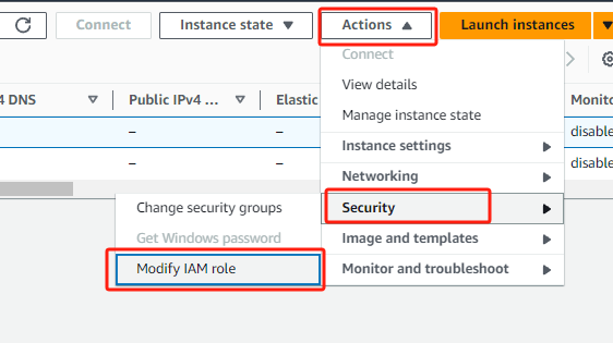 Associa il Ruolo all'Instance EC2