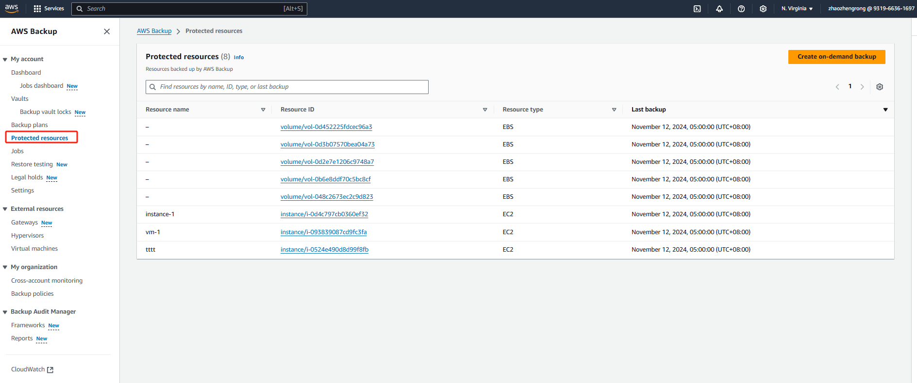 Restoring EC2 Instance from AWS Backup