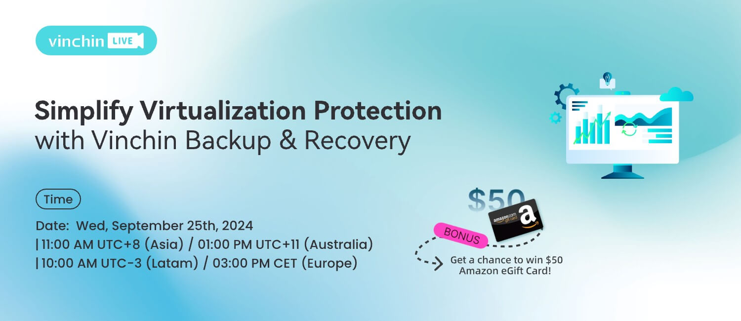 vinchin, webinar, backup, recovery, v2v, live, cdp,agentless, aws, ec2, exchange, cloud, protection, ransomware