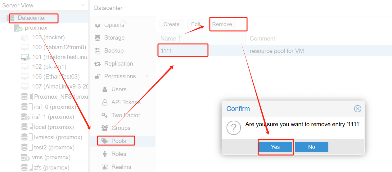 ресурсный пул Proxmox 3