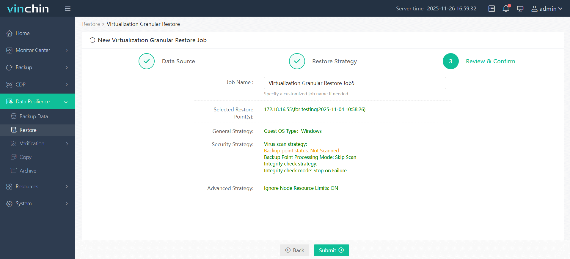 Submit the job Submit the job