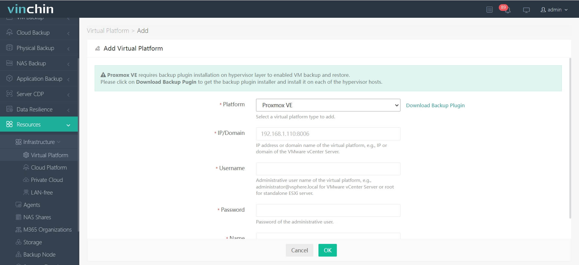 Aggiungi Host Proxmox