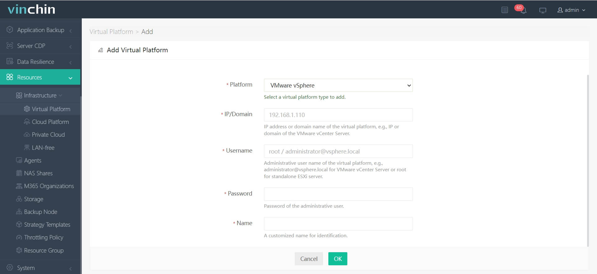 Ajouter VMware vSphere