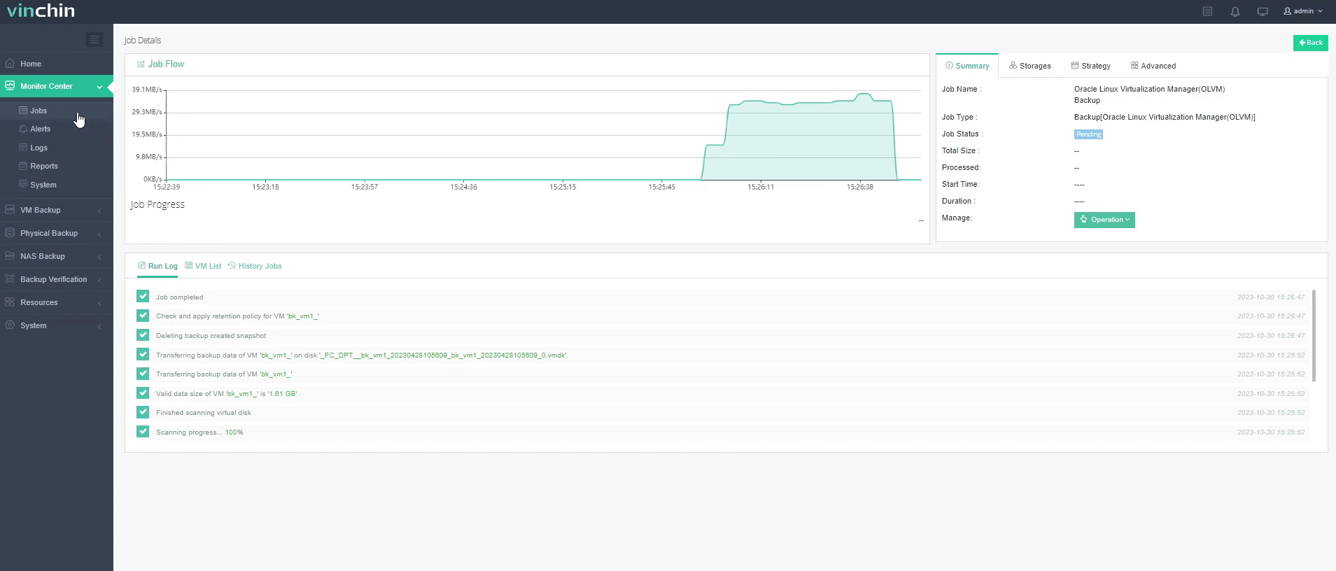 Backup VM on OLVM