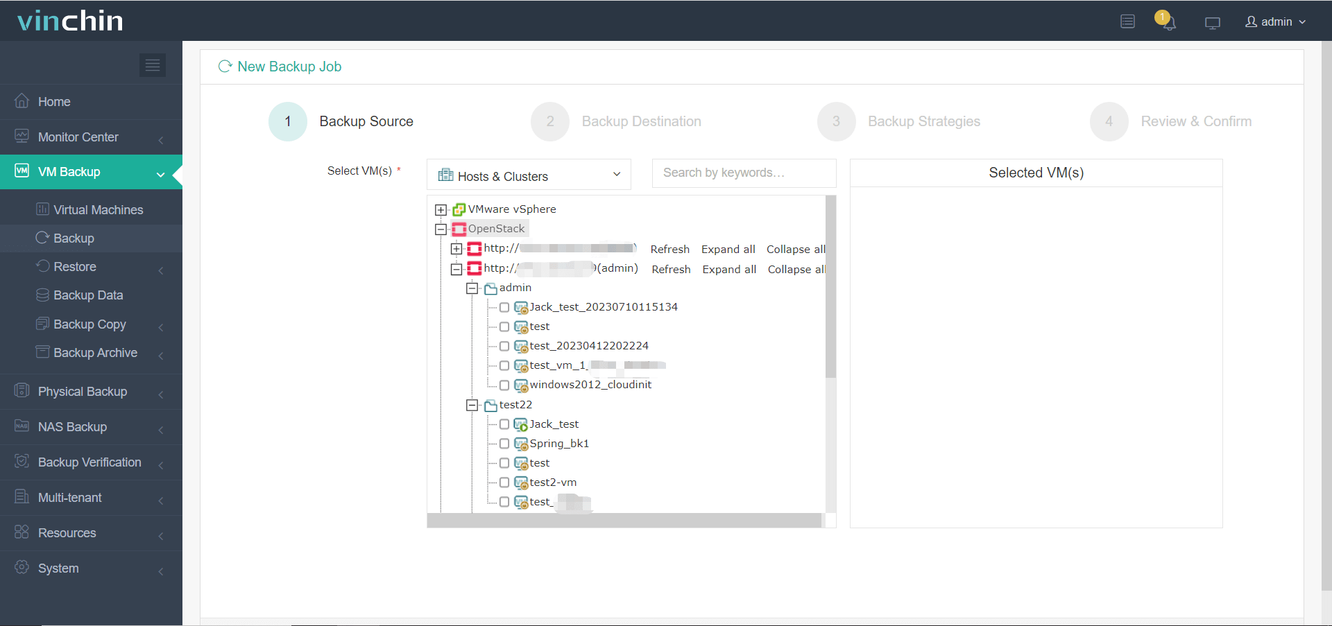 sauvegarde de la machine virtuelle OpenStack étape 1