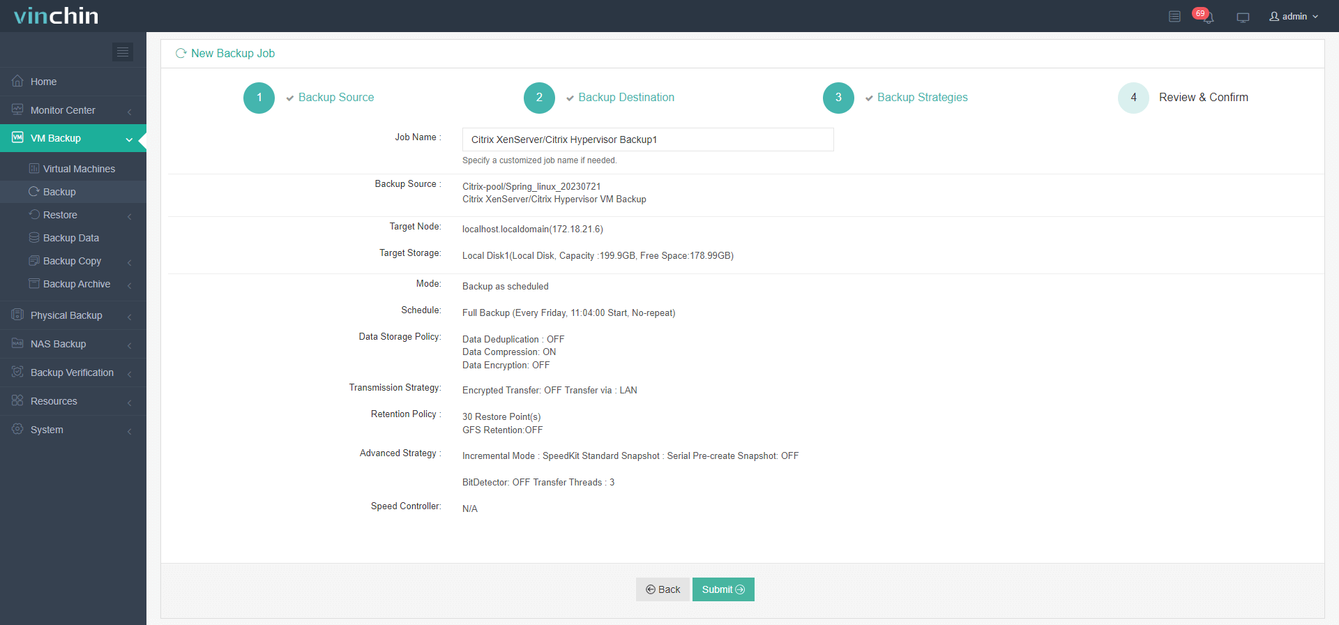 backup xenserver vm step 4