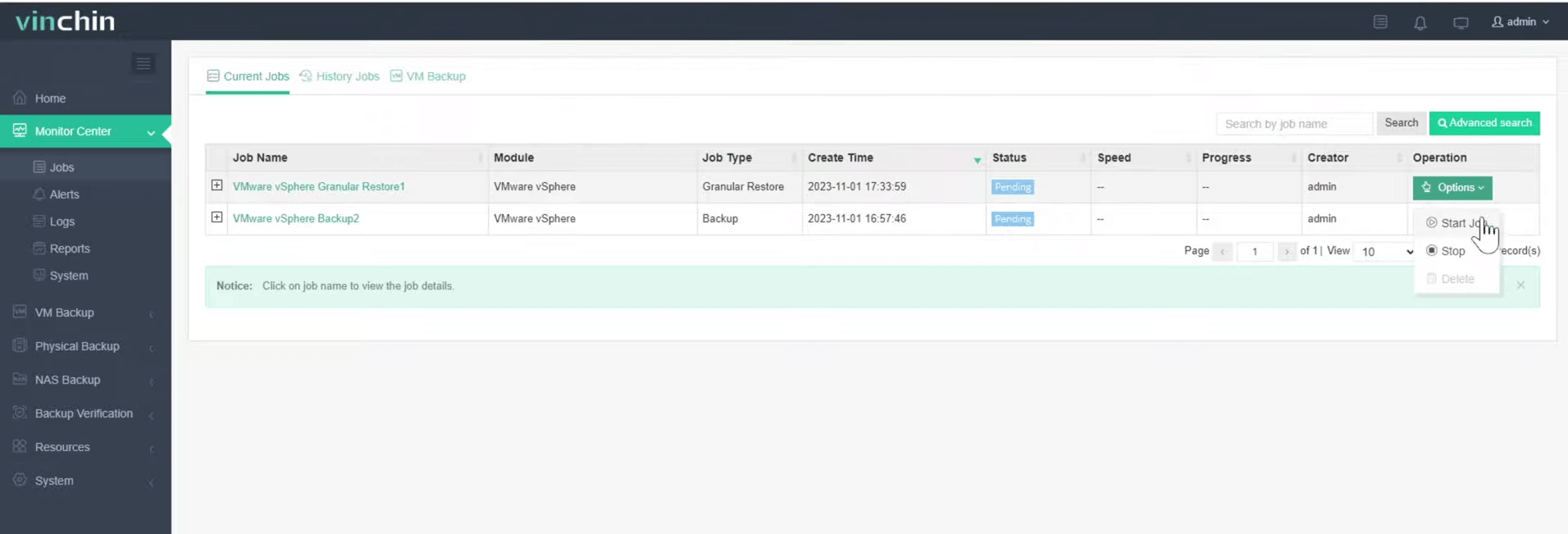 Granular restore VMware