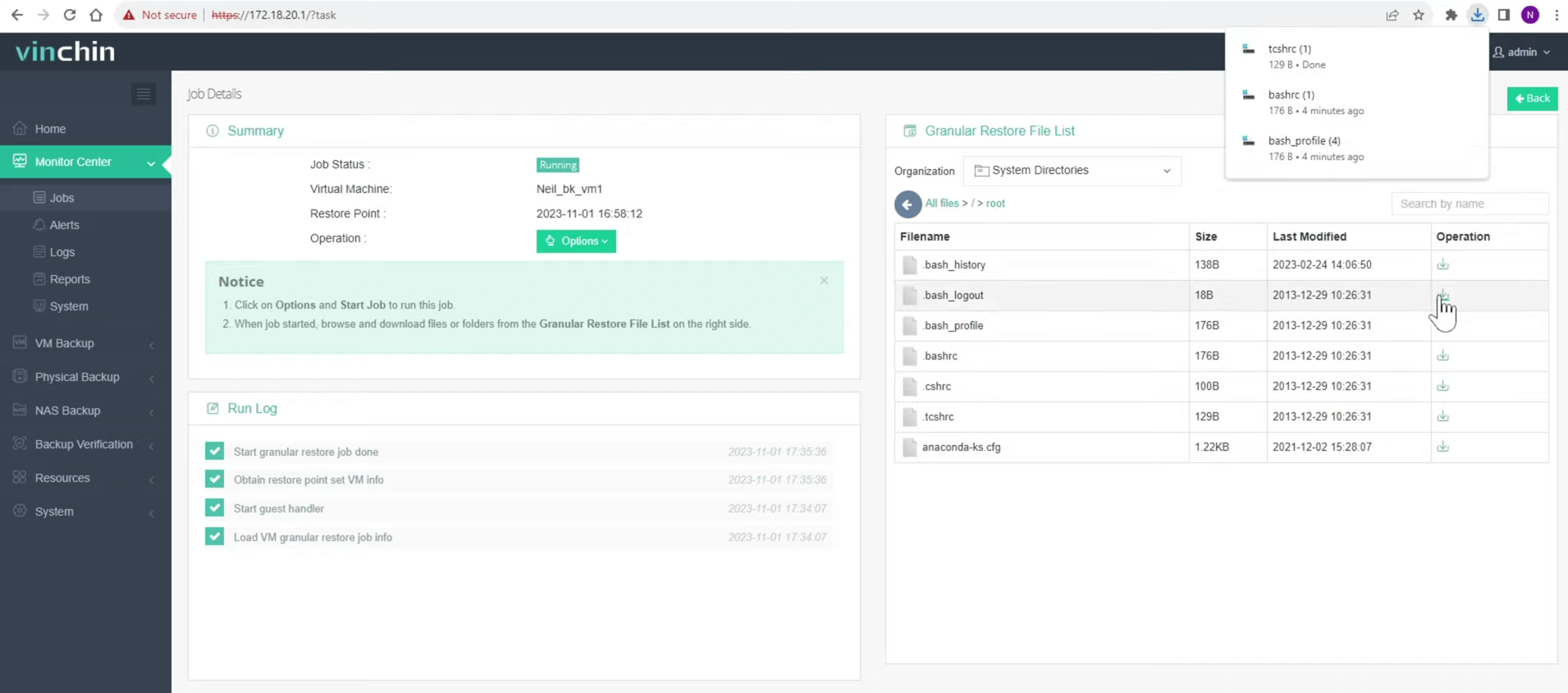 Granular restore VMware