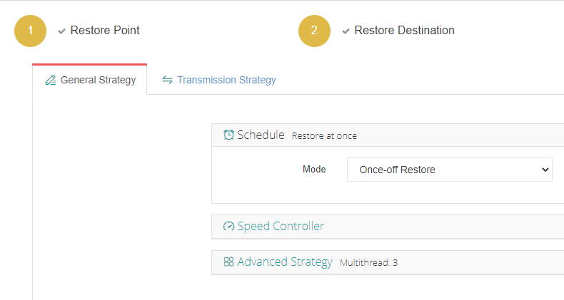 select the recovery strategy