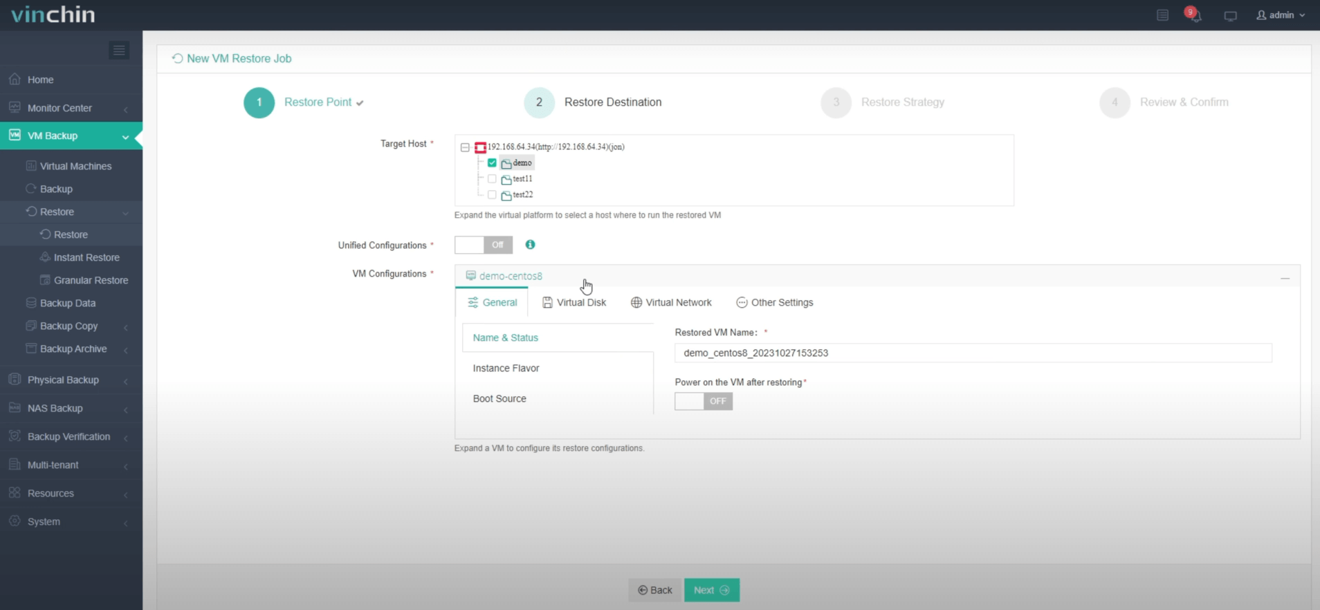 restore openstack vm step2