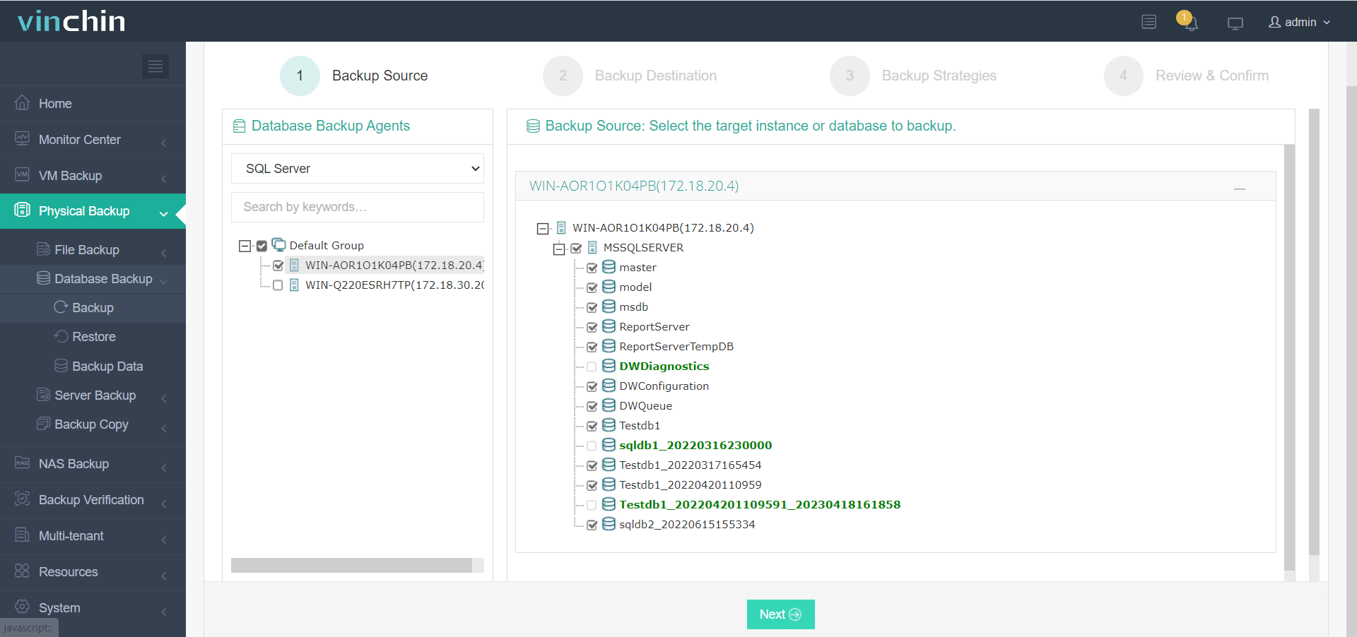 Create SQL Server database backup jobs