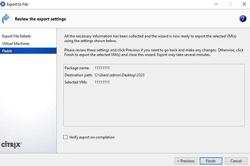 export vm into xva format