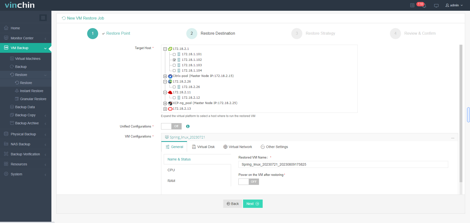 Select the host from the same or different platforms