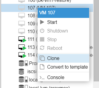 Proxmox clone VM