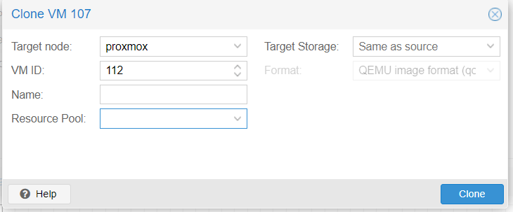 Proxmox clone VM