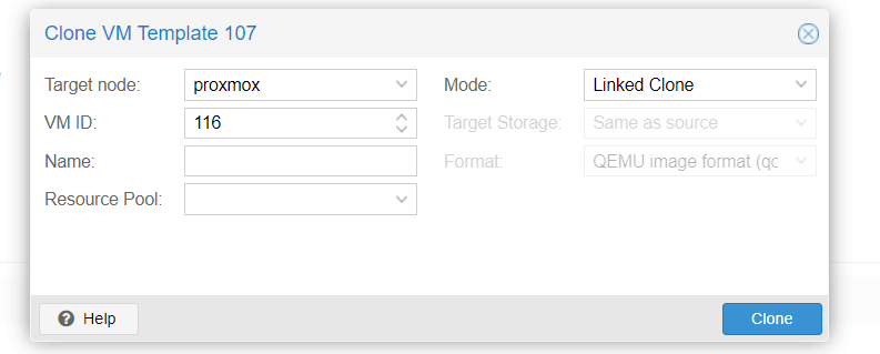 Proxmox clone VM